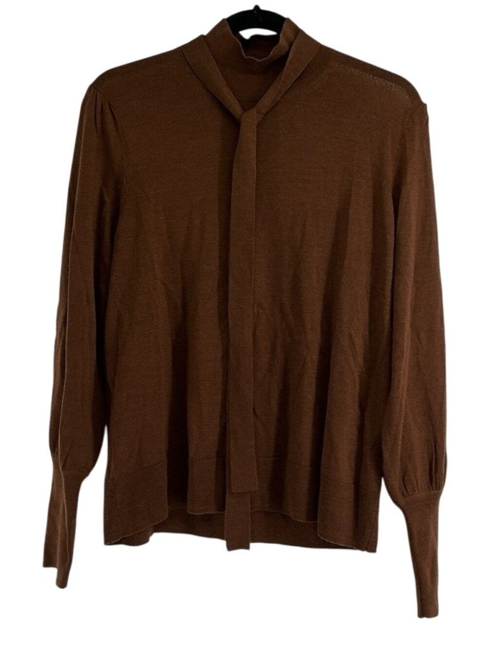J Crew Brown Sweater Womens Medium 100% Merino Wool Soft Lightweight